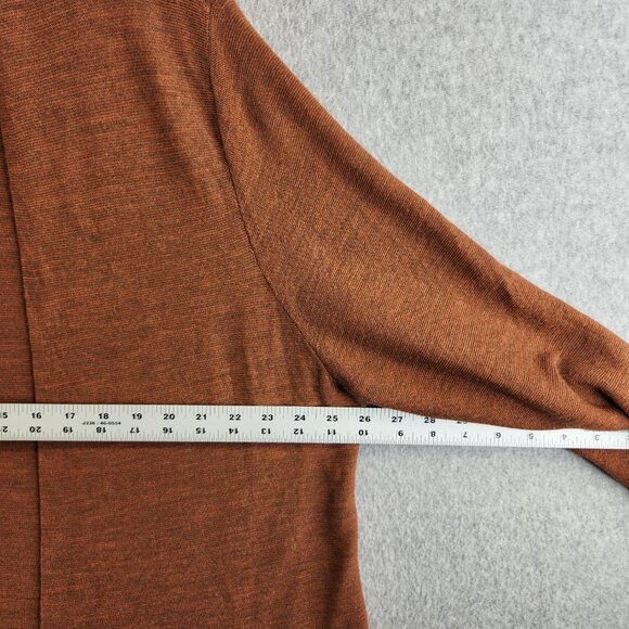 Eileen Fisher Cardigan Womens 2X Rust Merino Wool Open Thin Fine Neutral Boho - Picture 8 of 12